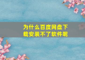 为什么百度网盘下载安装不了软件呢