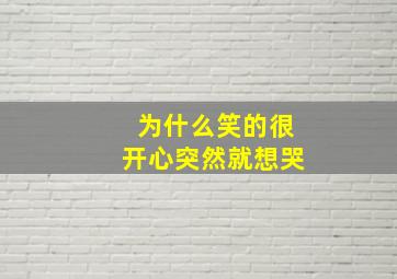 为什么笑的很开心突然就想哭