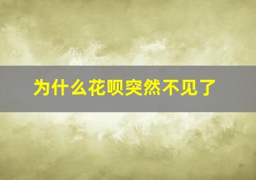 为什么花呗突然不见了