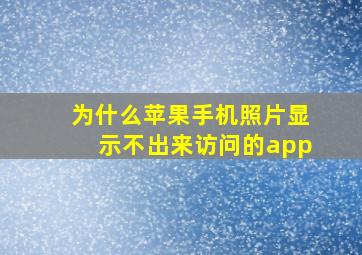 为什么苹果手机照片显示不出来访问的app