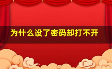 为什么设了密码却打不开