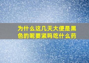 为什么这几天大便是黑色的呢要紧吗吃什么药