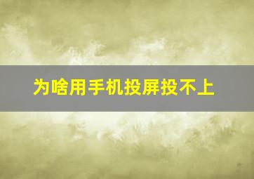 为啥用手机投屏投不上