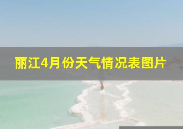 丽江4月份天气情况表图片