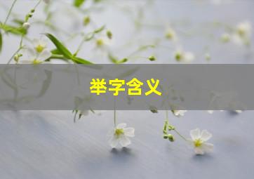 举字含义