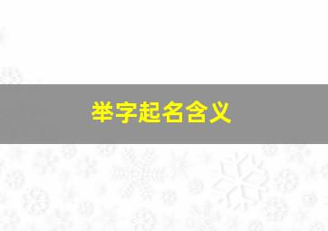 举字起名含义