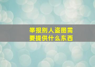 举报别人盗图需要提供什么东西