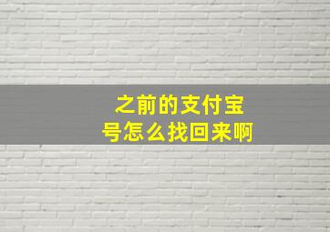 之前的支付宝号怎么找回来啊