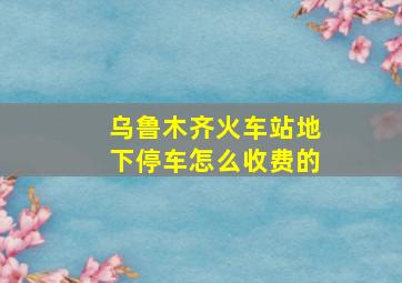 乌鲁木齐火车站地下停车怎么收费的