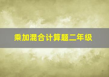 乘加混合计算题二年级