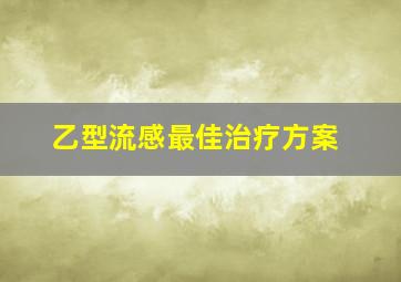 乙型流感最佳治疗方案