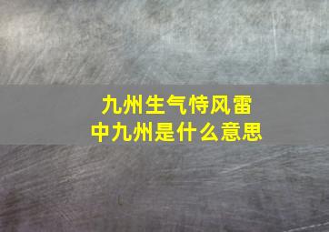 九州生气恃风雷中九州是什么意思