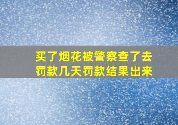 买了烟花被警察查了去罚款几天罚款结果出来