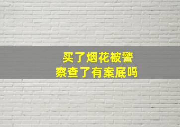 买了烟花被警察查了有案底吗