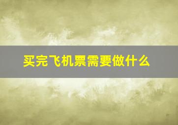 买完飞机票需要做什么