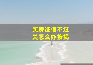 买房征信不过关怎么办按揭