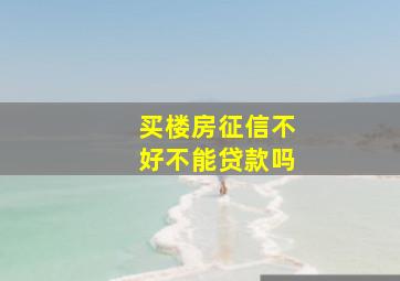 买楼房征信不好不能贷款吗