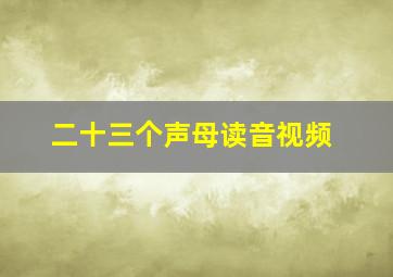 二十三个声母读音视频