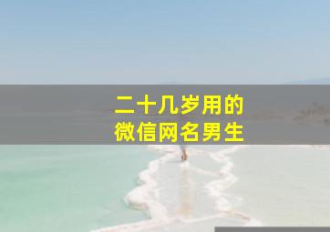 二十几岁用的微信网名男生