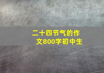 二十四节气的作文800字初中生