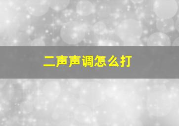 二声声调怎么打