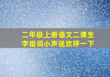 二年级上册语文二课生字组词小声说欢呼一下