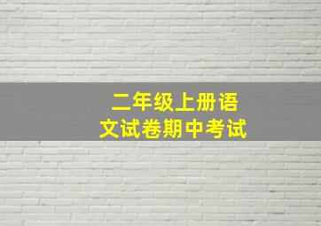 二年级上册语文试卷期中考试