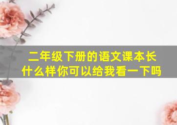 二年级下册的语文课本长什么样你可以给我看一下吗