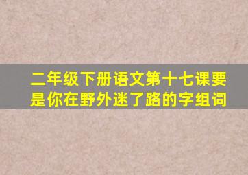 二年级下册语文第十七课要是你在野外迷了路的字组词