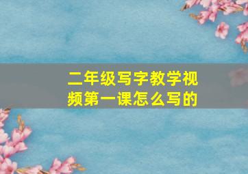 二年级写字教学视频第一课怎么写的