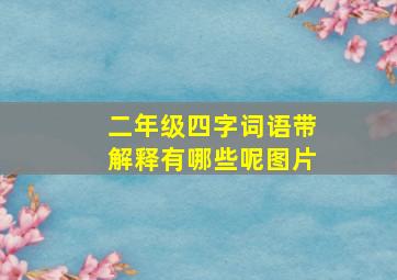 二年级四字词语带解释有哪些呢图片