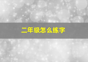 二年级怎么练字