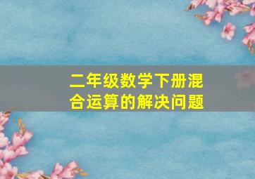 二年级数学下册混合运算的解决问题