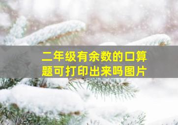 二年级有余数的口算题可打印出来吗图片