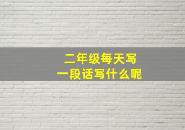 二年级每天写一段话写什么呢