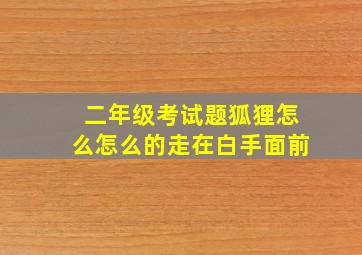 二年级考试题狐狸怎么怎么的走在白手面前