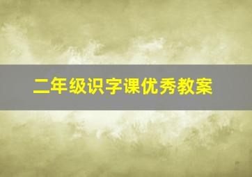 二年级识字课优秀教案