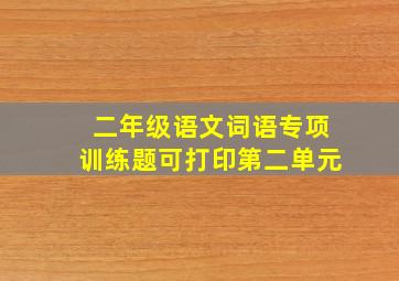 二年级语文词语专项训练题可打印第二单元