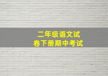 二年级语文试卷下册期中考试