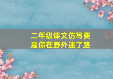 二年级课文仿写要是你在野外迷了路