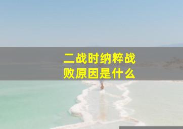 二战时纳粹战败原因是什么