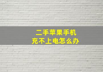 二手苹果手机充不上电怎么办