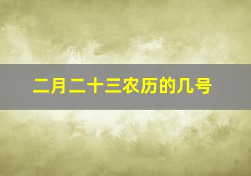 二月二十三农历的几号