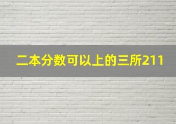 二本分数可以上的三所211