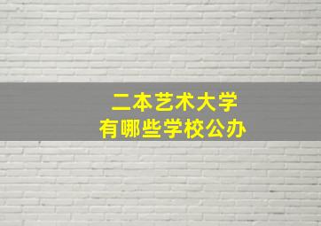 二本艺术大学有哪些学校公办