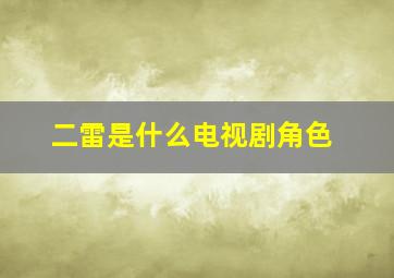 二雷是什么电视剧角色