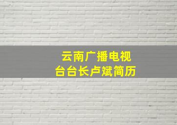 云南广播电视台台长卢斌简历