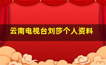 云南电视台刘莎个人资料