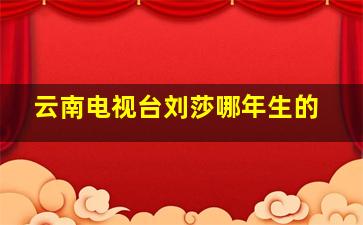 云南电视台刘莎哪年生的