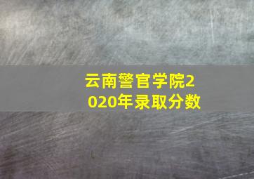 云南警官学院2020年录取分数